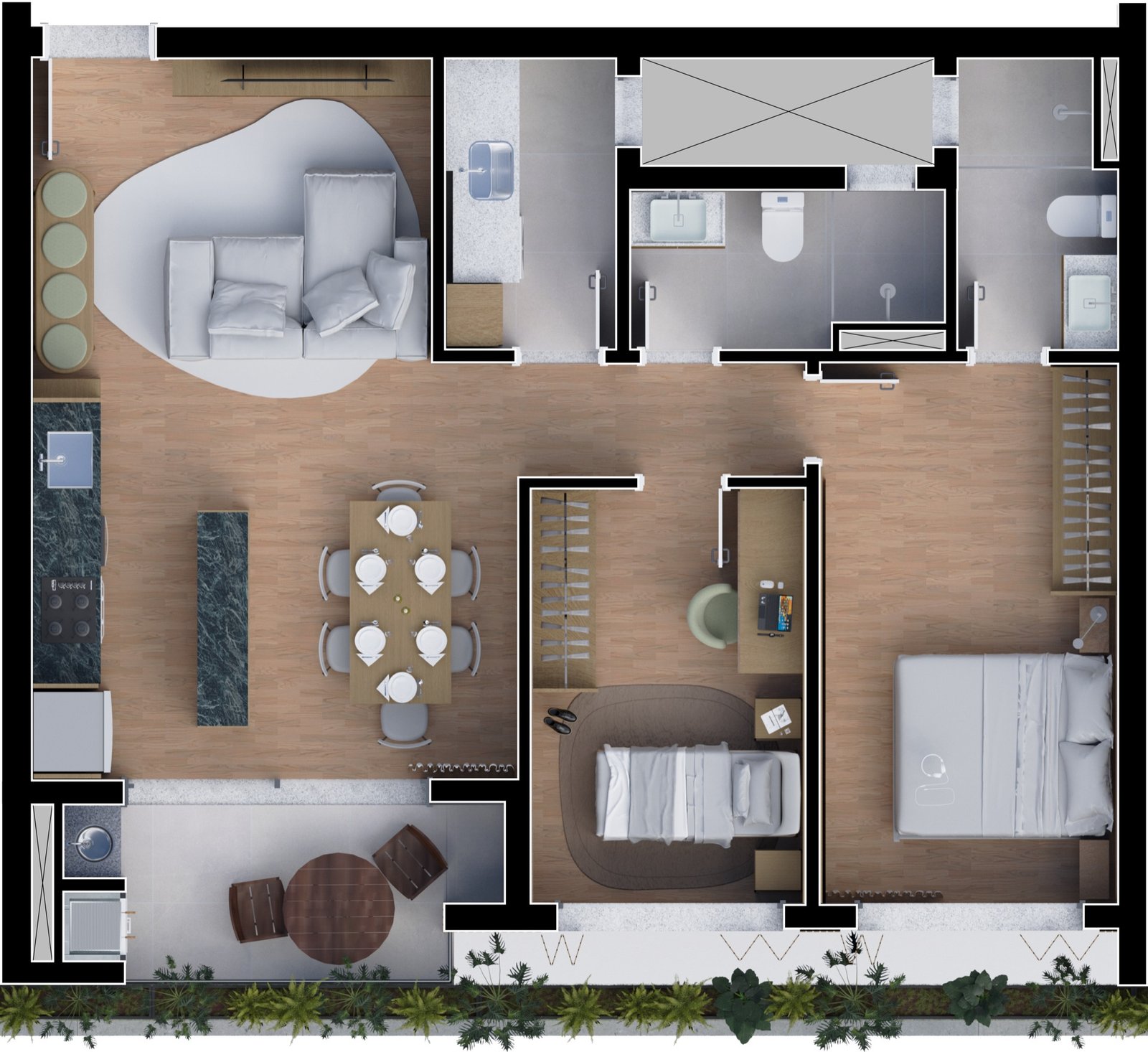 Planta Unidade 06 — 75m²